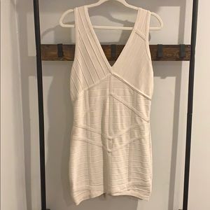 Cream Fitted Dress